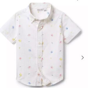 NWT- Janie and Jack White Shirt with Colorful Floral Print